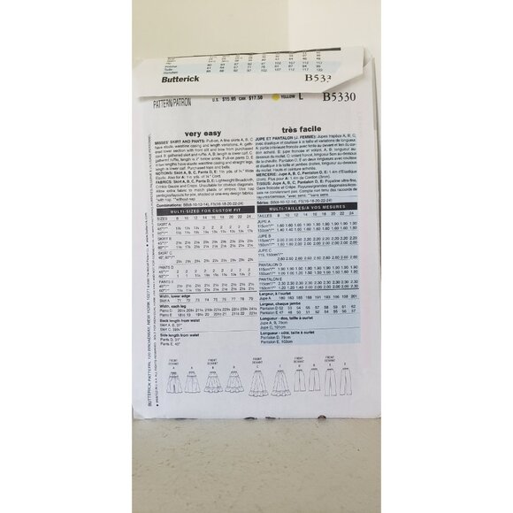 Butterick Skirt Pants Sewing Pattern B5330 UNCUT Size 8-14 - Picture 6 of 10